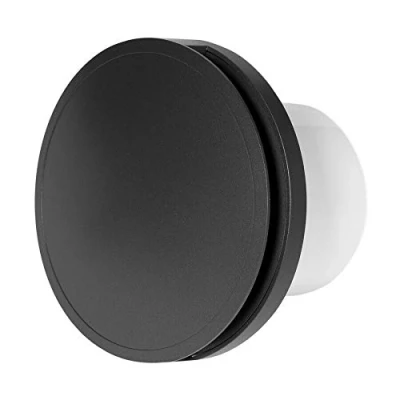 Image of Prostko Silent Round Bathroom Extractor Fan 125mm / 5&#039;&#039; with Anthracite Front Cover, Black