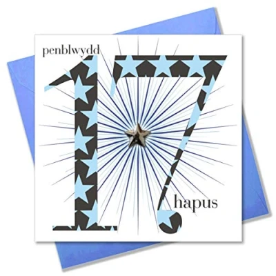 Image of Claire Giles Ages Welsh Penblwydd Hapus Age 17 Boy Birthday Card