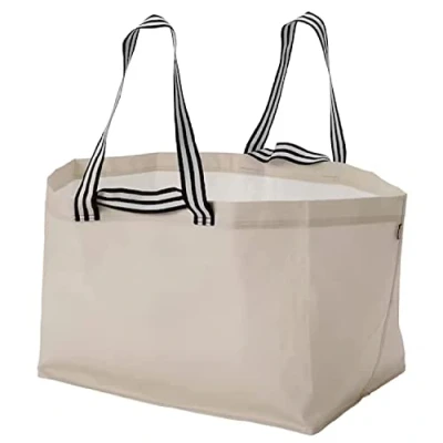 Image of I K E A GoRSNYGG Shopping Storage Bag Large Light Beige polypropylene 22 1/2x14 1/2x15 ¼ &#039;&#039;/2401 oz,
