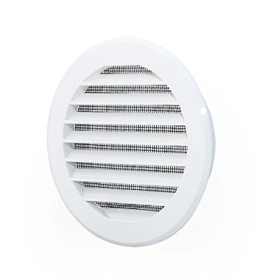 Image of White Circle Air Vent Grille 100mm / 4&quot; with Mesh Round Furniture Ventilation Ducting Cover