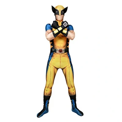 Image of Official Wolverine Delux Digital Morphsuit Fancy Dress Costume size Large 5&quot;4 5&quot;10 (163cm 175cm)