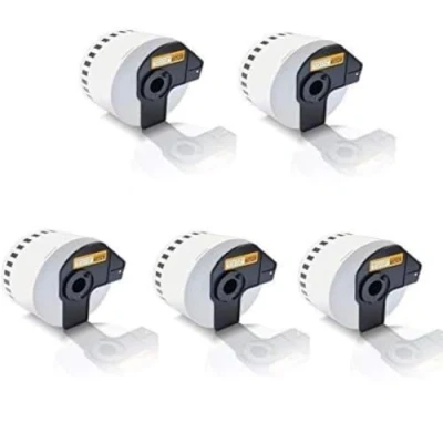Image of 5 x Compatible DK N55224 54mm 30.48m White Thermal Continuous Non Adhesive Paper Tape Labels with Brother QL Printers Including 700 800 1100 570 580 710W 810W