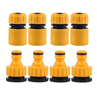 Image of BuxiuGK 8 Pieces Hose Connectors Pipe Repair 1/2 Inch and 3/4 Size 2 in 1 for Garden House Faucet