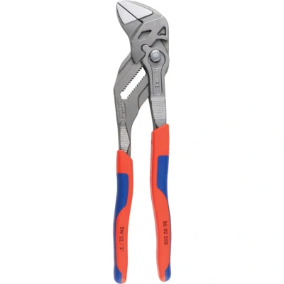 Image of Knipex pliers Wrenches and a wrench in single tool grey atramentized, with multi component grips 250 mm 86 02
