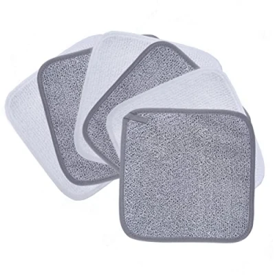 Image of Polyte Premium Hypoallergenic Chemical Free Microfibre Makeup Remover and Facial Cleansing Cloth 6 Pack (20x20 cm, Gray/White)