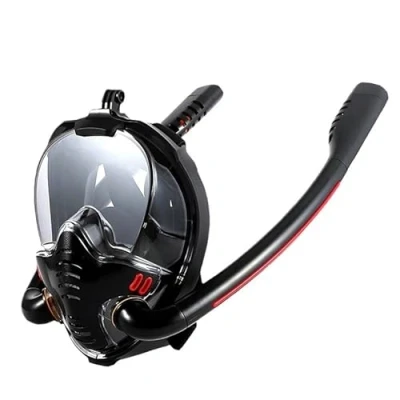 Image of KCHYCV Snorkelling Goggles Adult Underwater Anti fog Full Face Diving Snorkel Swimming Gear (Color : Black, Size L/XL)
