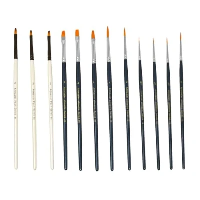 Image of Artmaster Pearl &amp; All Media Fine Detail Model Painting Assorted Brush Set 12pc