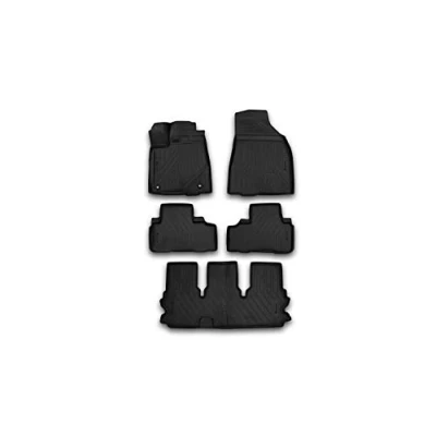 Image of Element EXP.CARTYT0003 3D Rubber Car Mats for Toyota Highlander 2014 5 Pieces, Black