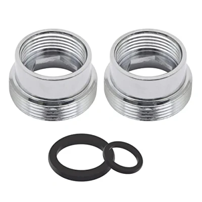 Image of Faucet Adaptor 2PCS Aerator Connector Solid Metal Kitchen Tap for Water Purifier (16mm Female to 22mm Male)