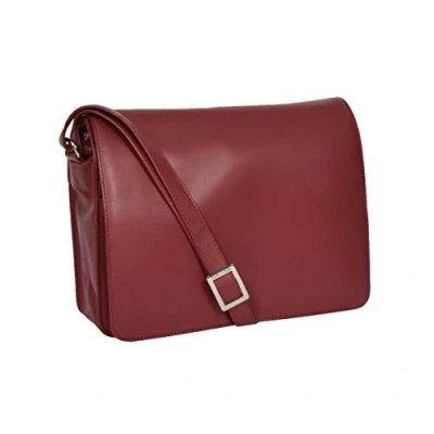 Image of A1 FASHION GOODS Ladies Real Leather Flap Over Shoulder Bag Classic Casual Cross Body Messenger Jill (Red)