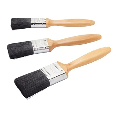 Image of Fit For The Job 3 piece Professional Paint Brush Set A Smooth Finish with Emulsion, Gloss and Satin Paints on Walls, Ceilings, Furniture, Wood &amp; Metal contains 1&quot;, 1.5&quot;, 2&quot; Brushes