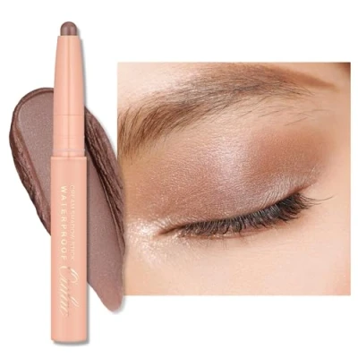 Image of Oulac Mocha Eyeshadow Crayon Twist Up Waterproof Stick, Soft Shimmer Finish, Vegan &amp; Cruelty Free, 1.25g, WA02 Opulent Affair