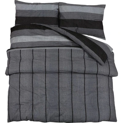 Image of vidaXL Duvet Cover Set Dark Grey 260x240 cm Cotton