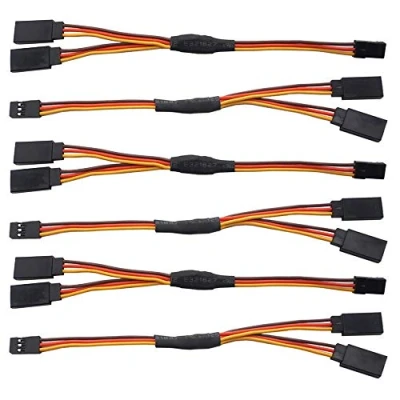 Image of GTIWUNG 6 Pcs JR Style Servo Y Harness, 6&quot; / 150mm Cables, RC Standard Splitter Cable, Extensions