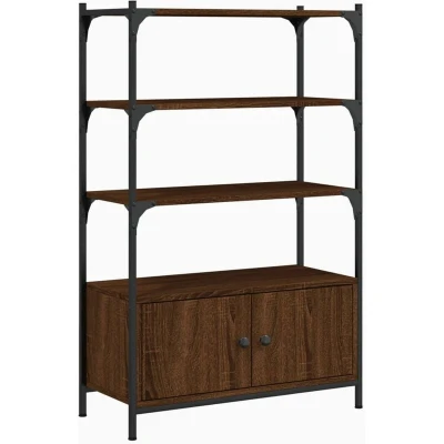 Image of vidaXL Bookcase 3 Tier Brown Oak 70x30x109.5 cm Engineered Wood