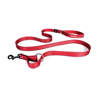 Image of EZYDOG Vario 4 Multi function Dog Lead 3 6 Foot Adjustable Lead, Training Reflective Webbing, Small Dogs, Medium Large Sturdy (Red)