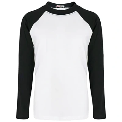 Image of A2Z 4 Kids Raglan Style T Shirt Colour Contrast PL425 Black 5 6