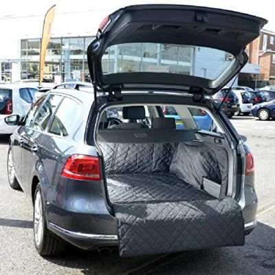 Image of UK Custom Covers QBL223B Tailored Waterproof Quilted Boot Liner Mat Black To Fit Vw Passat Alltrack 2011 2014
