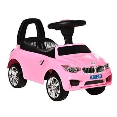 Image of HOMCOM Ride on Car Baby Toddler Walker Foot to Floor Sliding Slider w/Horn Music Working Lights Storage for 1.5 3 Years Old Pink