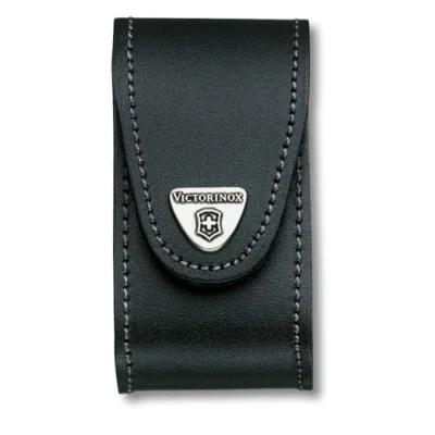 Image of Victorinox Swiss Army Knife Pouch, Leather, 3,5cm x 12cm, Black