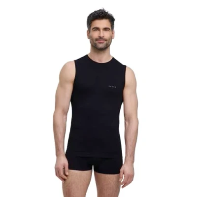 Image of FALKE Men&#039;s Wool Tech Light M S/L SH Functional Yarn Quick Dry 1 Piece Base Layer Top, Black (Black 3000), S