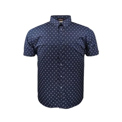 Image of Ben Sherman Stipple Geo Print Short Sleeve Shirt for Mens (0075906) Dark Navy, 4XL