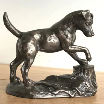 Image of Animal Crackers cold Cast Bronze Jack Russell Terrier ornament figurine by Harriet Glen, heavy weight and to the feel, beautiful Dog Lover Gift or collectable