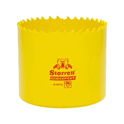 Image of Starrett Deep Cut Hole Saw DCH0296 Heavy Duty Bi Metal with Extra Cobalt HSS Teeth For Metals Wood Cast Iron Fibreglass Plastic Materials 65mm