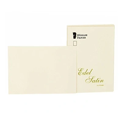 Image of Rössler 2052838004 A6 Edel Satin Flat Smooth Card Ivory (Pack of 20)
