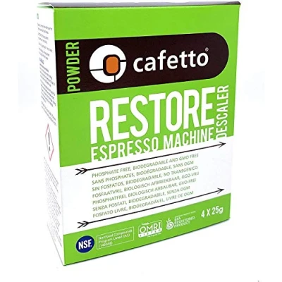 Image of Cafetto Restore Organic Descaler Coffee Machine Cleaning Powder, 4 Single Use Packets