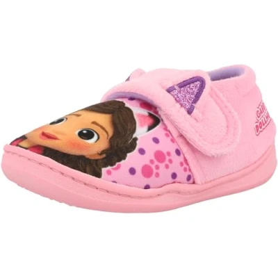Image of Gabby&#039;s Dollhouse Kids Pink Easy Fasten Slipper Size 5 Child UK