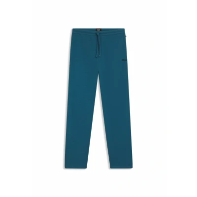 Image of BOSS Waffle Open Cuffs Pyjama bottoms, Men&#039;s, Size: Small, blue ten