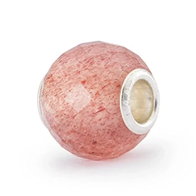 Image of Trollbeads Round Strawberry Quartz Facet Bead