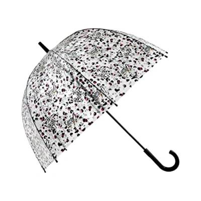 Image of Fulton Birdcage 2 Leopard Camo Print Umbrella,Transparent