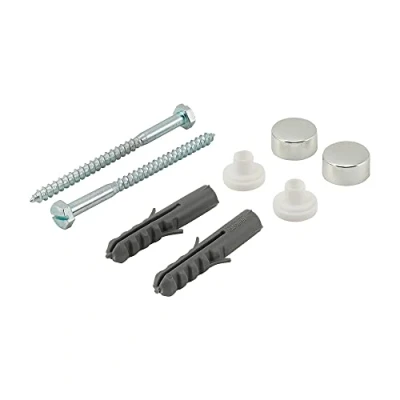 Image of fiXte Toilet Pan Bidet Fixing Kit Screws Plugs Nylon Bushes Chrome Caps