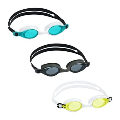 Image of Bestway Swim Goggles for Adults, Teens with Anti Fog, UV Protection No Leak, Lighting Pro Goggles, Assorted Colours