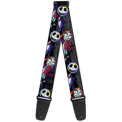 Image of Buckle Down Guitar Strap Nightmare Before Christmas Jack Sally Pose Electric Glow 2 Inches Wide (GS WDY192)