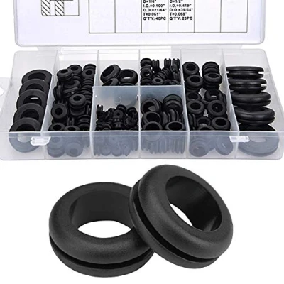 Image of Wolfride Rubber Grommet Assortment Kit Hole O Ring Washer Set Wire 1/4&quot;, 5/16&quot;, 3/8&quot;, 7/16&quot;, 1/2&quot;, 5/8&quot;, 7/8&quot;, 1&quot;, 180Pcs