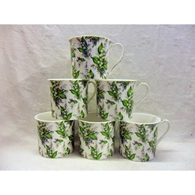 Image of Set of 6 Lilly The Valley China Palace Mugs