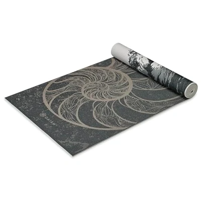 Image of Gaiam Premium Print Reversible Yoga Mat, Spiral Motion, 6mm