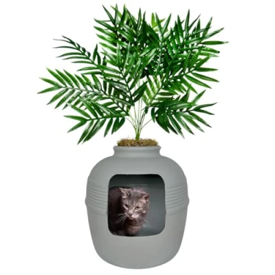 Image of Good Pet Stuff Hidden Litter Box, Gray, Large (HL3)