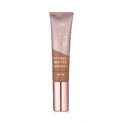Image of LUNA Matte Foundation in RICH PLUS Shade Contains Vitamin E and SPF15 Oil Free Face Foundations with Warm Undertone Suitable for Oily Sensitive Skin