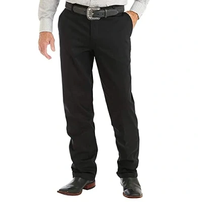 Image of Wrangler Men&#039;s Flat Front Relaxed Fit Casual Pant, Black, 44W x 30L