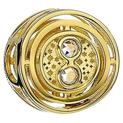Image of Official Harry Potter Sterling Silver Gold Plated Time Turner Spacer Bead Embellished with Swarovski® Crystals by The Carat Shop