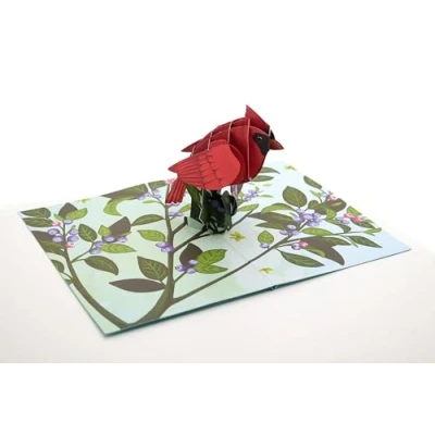 Image of Cardinal 3D Pop Up Card, Handmade Sympathy Bird Card
