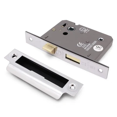 Image of EAI Mortice Bathroom Lock 74x57mm Polished Chrome Pack of 1