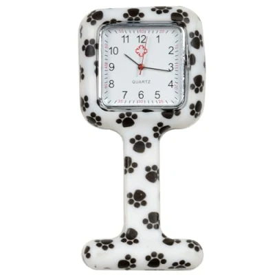 Image of Gima Silicone Nurse Watch, Square Dial, Roses Pattern