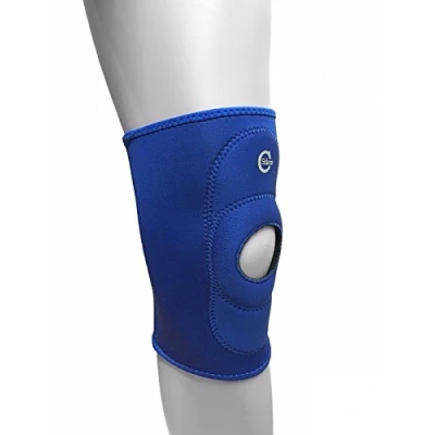 Image of Solace Care Open Patella Knee Support Brace Breathable Neoprene Compression Stabiliser Arthritis Pain Relief Tracking ACL Rugby Blue (Large 14.5&quot; 16.9&quot;)