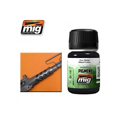 Image of AMMO MIG 3009 Pigments (35 Ml) Gun Metal, Multi Colour