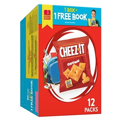 Image of Cheez It Baked Snack Cheese Crackers, Original, Single Serve, 1 oz/340 g Bags (12 Count)